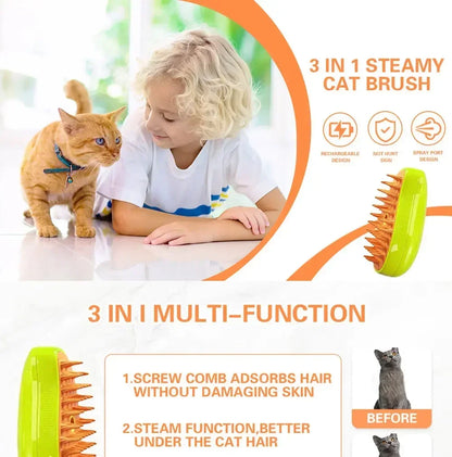 ProSteam™ 3-in-1 Pet Grooming Brush
